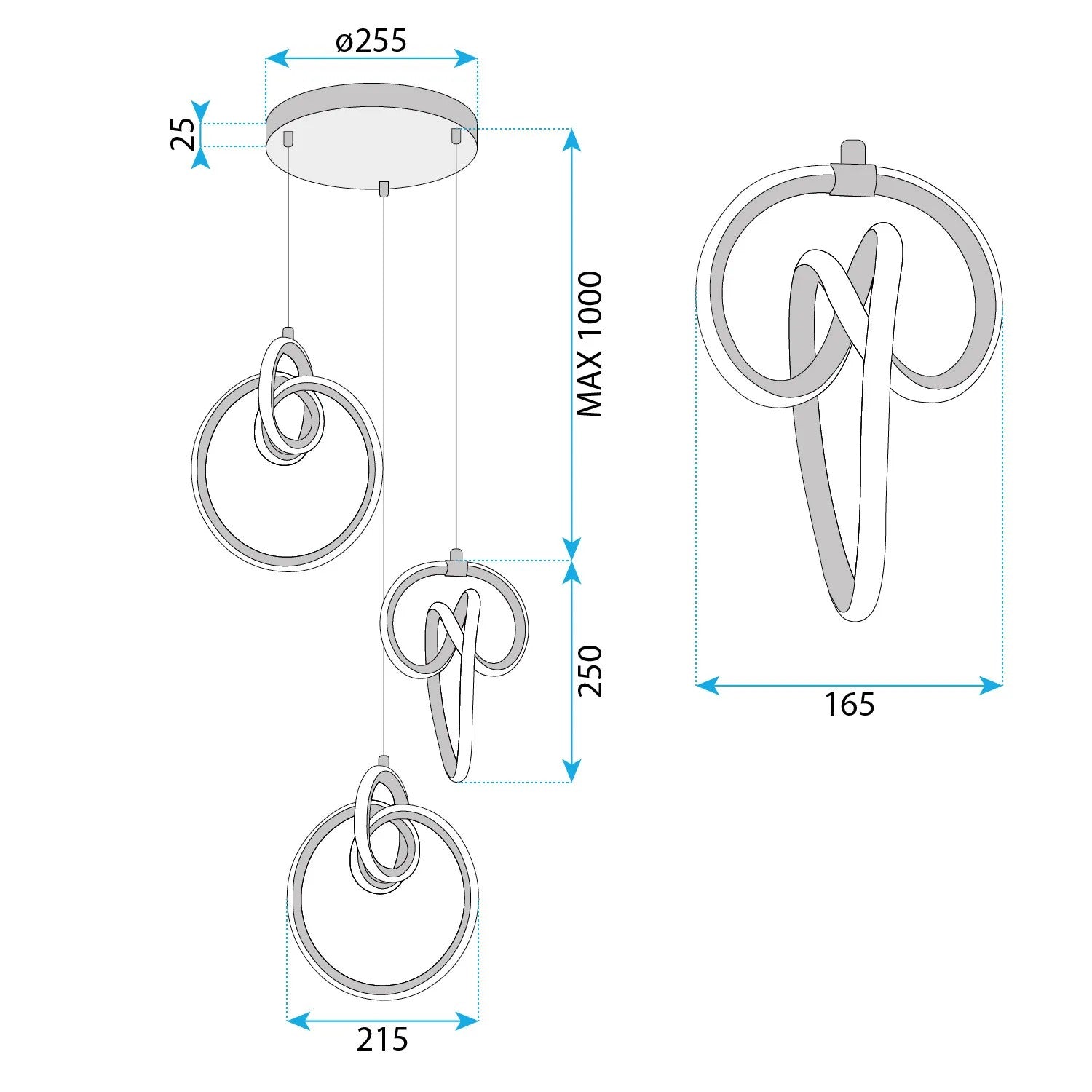 LAMPA WISZĄCA LED G072-3CPR Złota 9