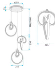 LAMPA WISZĄCA LED G072-3CPR Złota 9