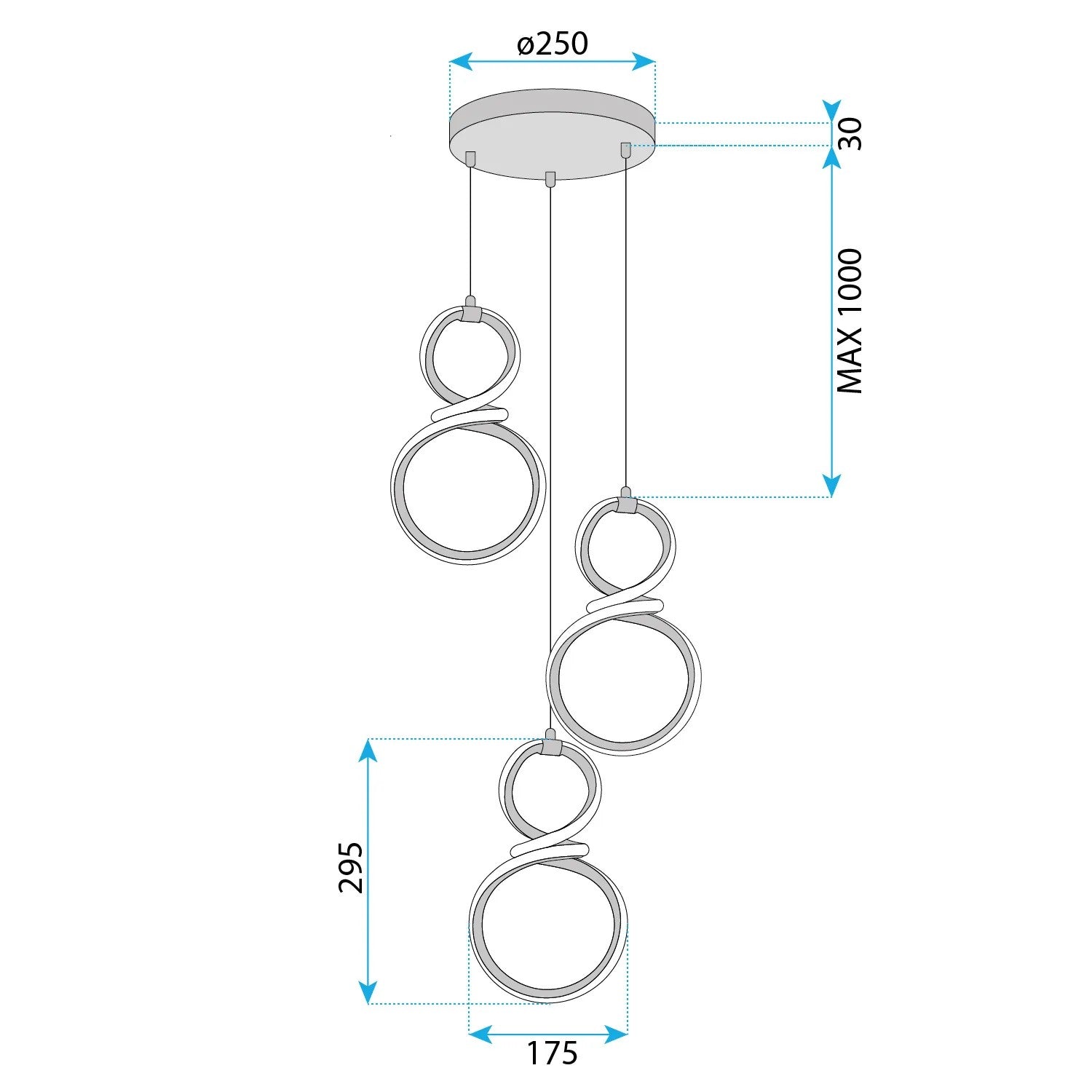 LAMPA WISZĄCA LED G073-3CPR Złota 9