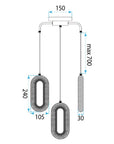 LAMPA SUFITOWA WISZĄCA LED G173-3CP ZŁOTA 9