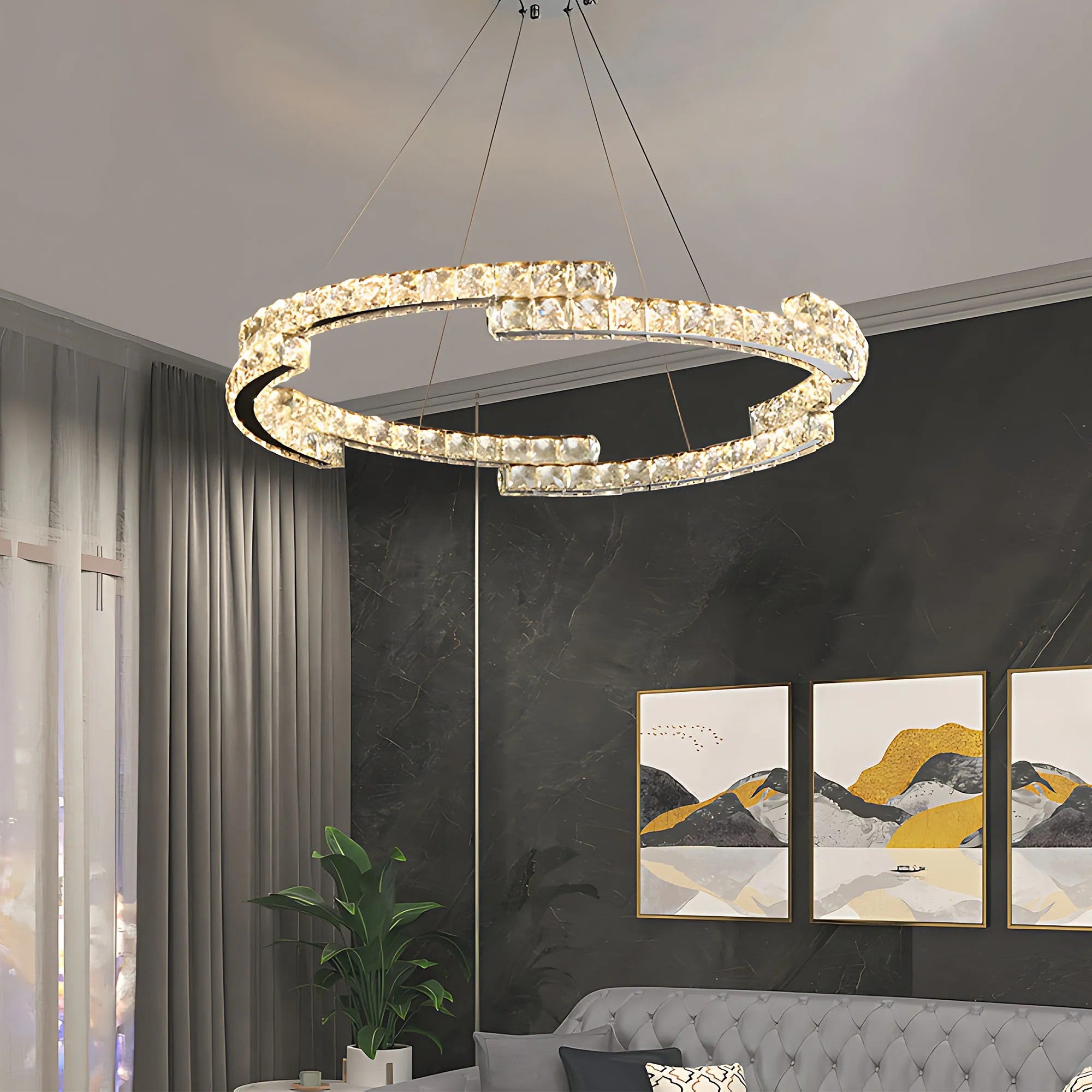 LAMPA SUFITOWA WISZĄCA LED APP1770-CP CHROM 60cm 9
