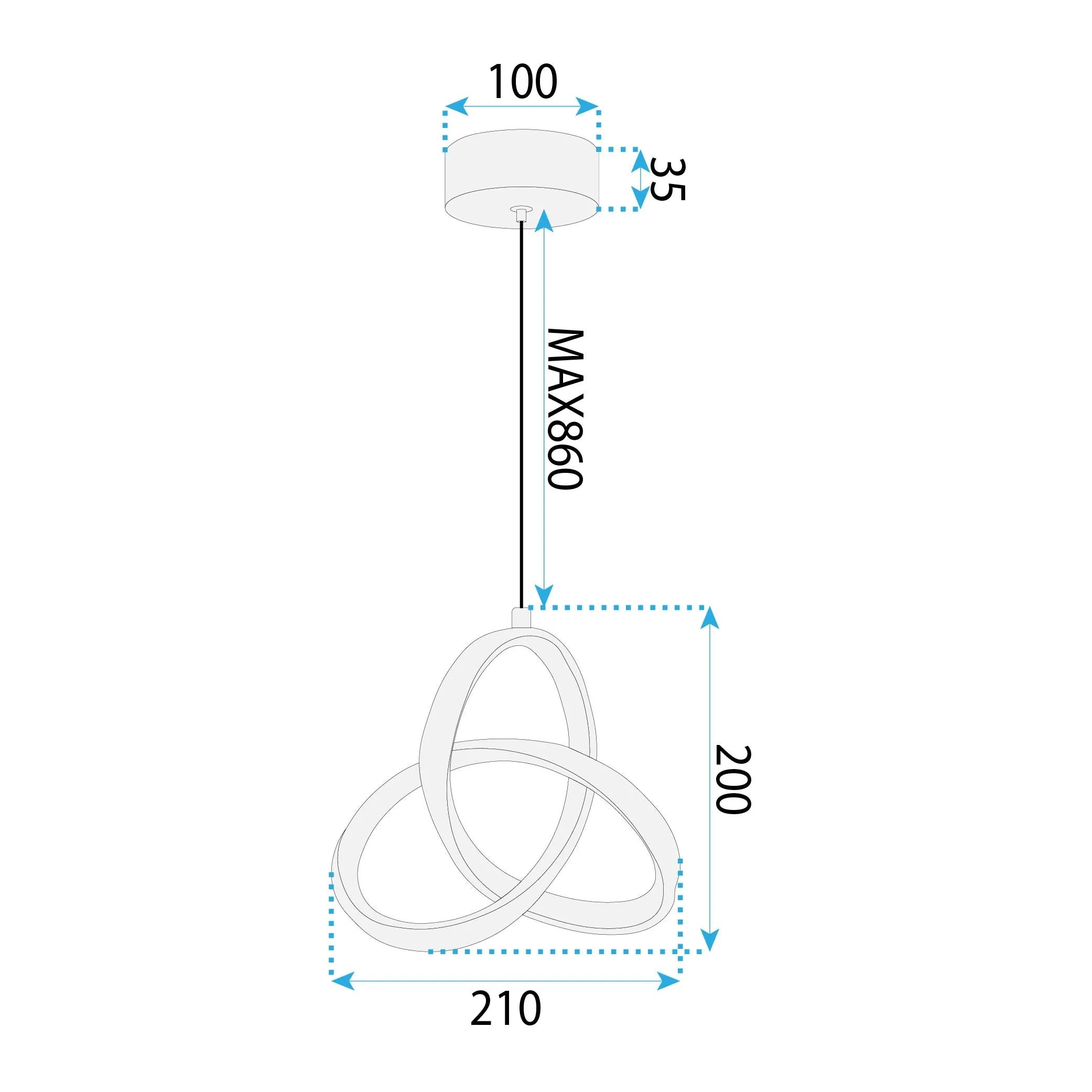 LAMPA SUFITOWA WISZĄCA LED APP1783-CP BIAŁA 9