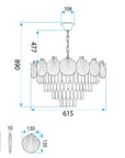 Lampa Wisząca Z Kryształami SWE084-CP 60cm Złota 9