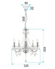 LAMPA SUFITOWA WISZĄCA EBT014-5CP CHROM 9
