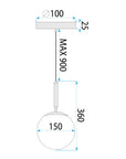 LAMPA WISZĄCA SZKLANA KULA G108-1W ZŁOTA E27 9