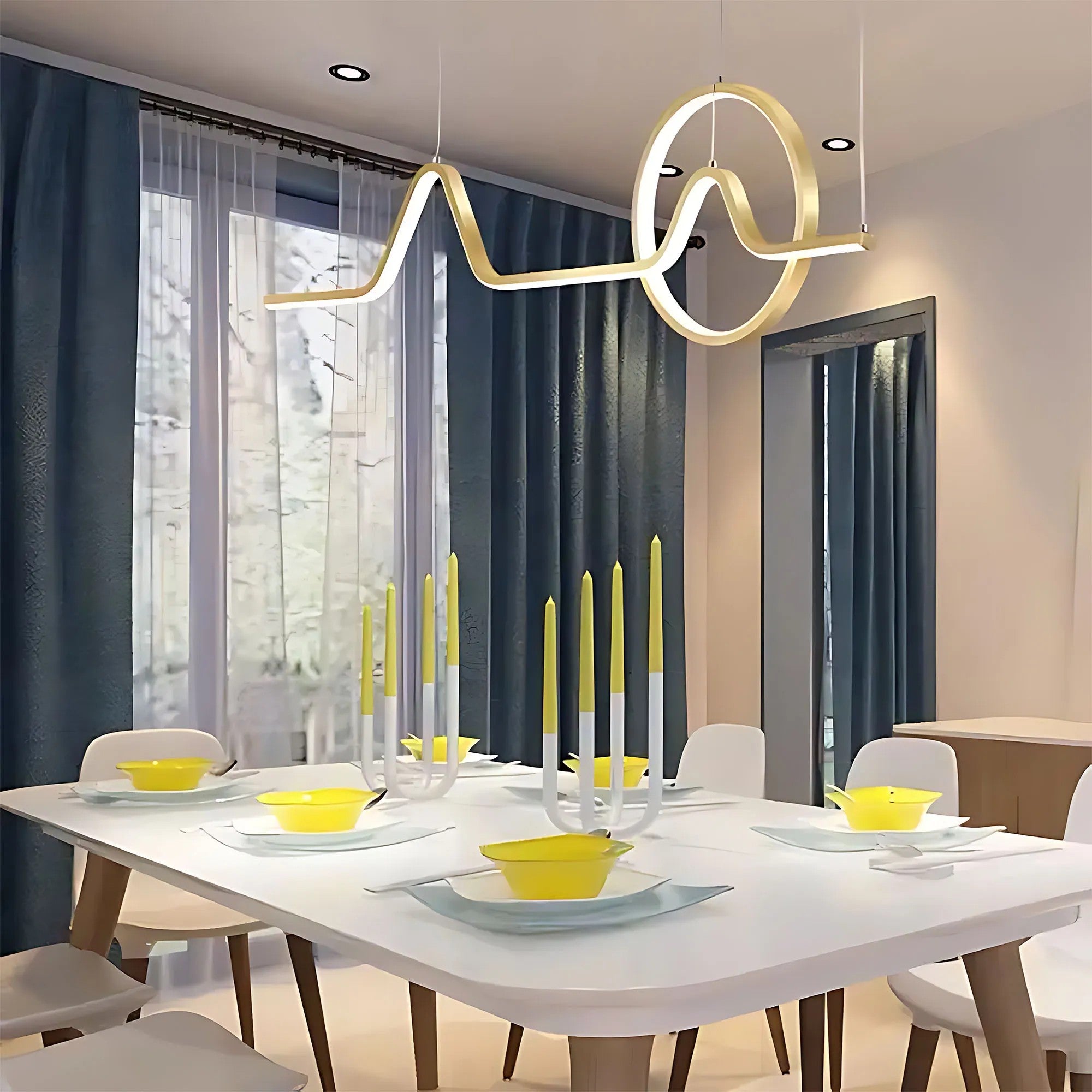 LAMPA WISZĄCA LED LHJ022-CP 120 Cm ZŁOTA 9