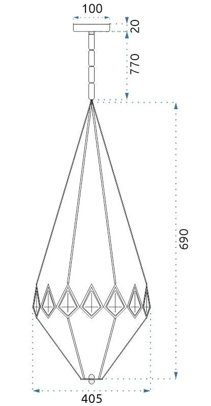 LAMPA WISZĄCA KRYSZTAŁOWA DIAMENT APP767-3CP 9