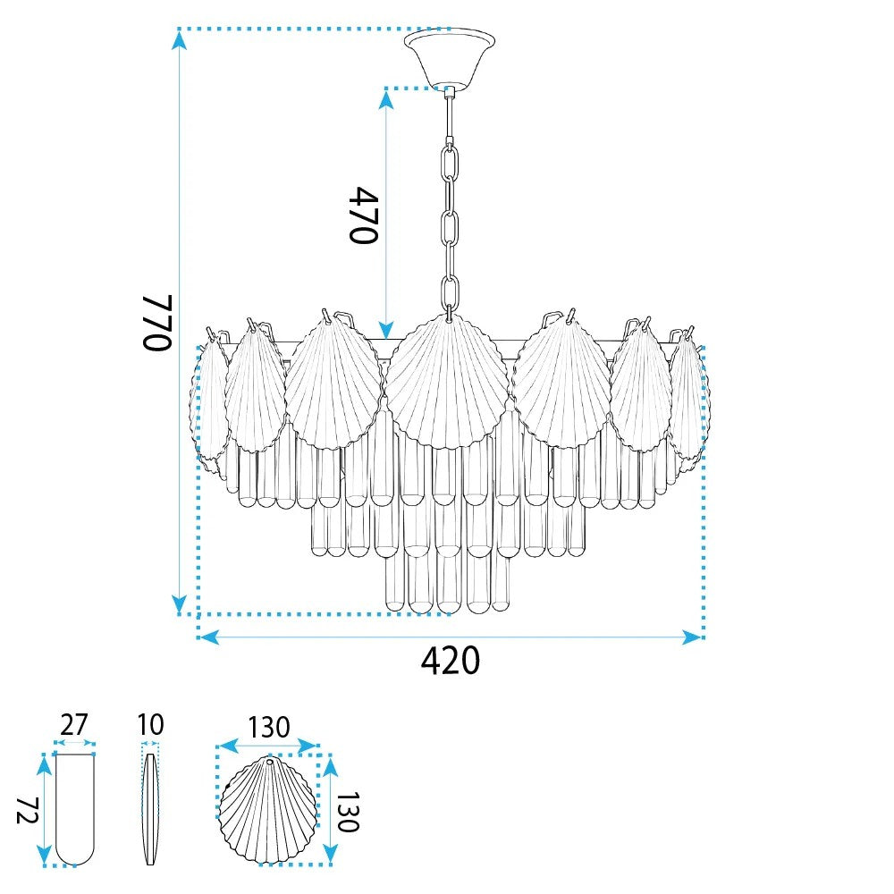 Lampa Wisząca Z Kryształami SWE083-CP 40cm Złota 9