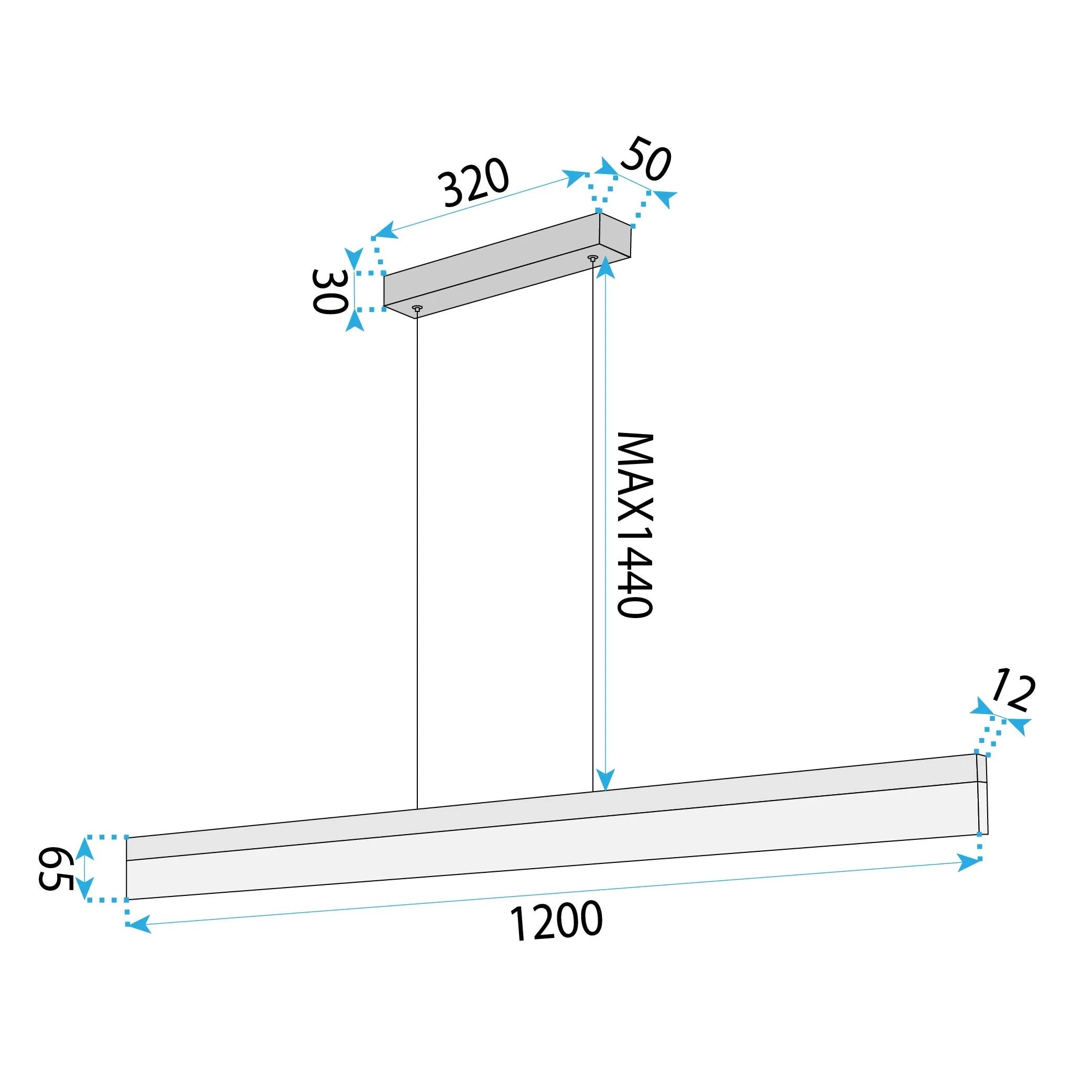 Lampa Wisząca LED APP1694-CP 120 Cm Złota Szczotkowana 9
