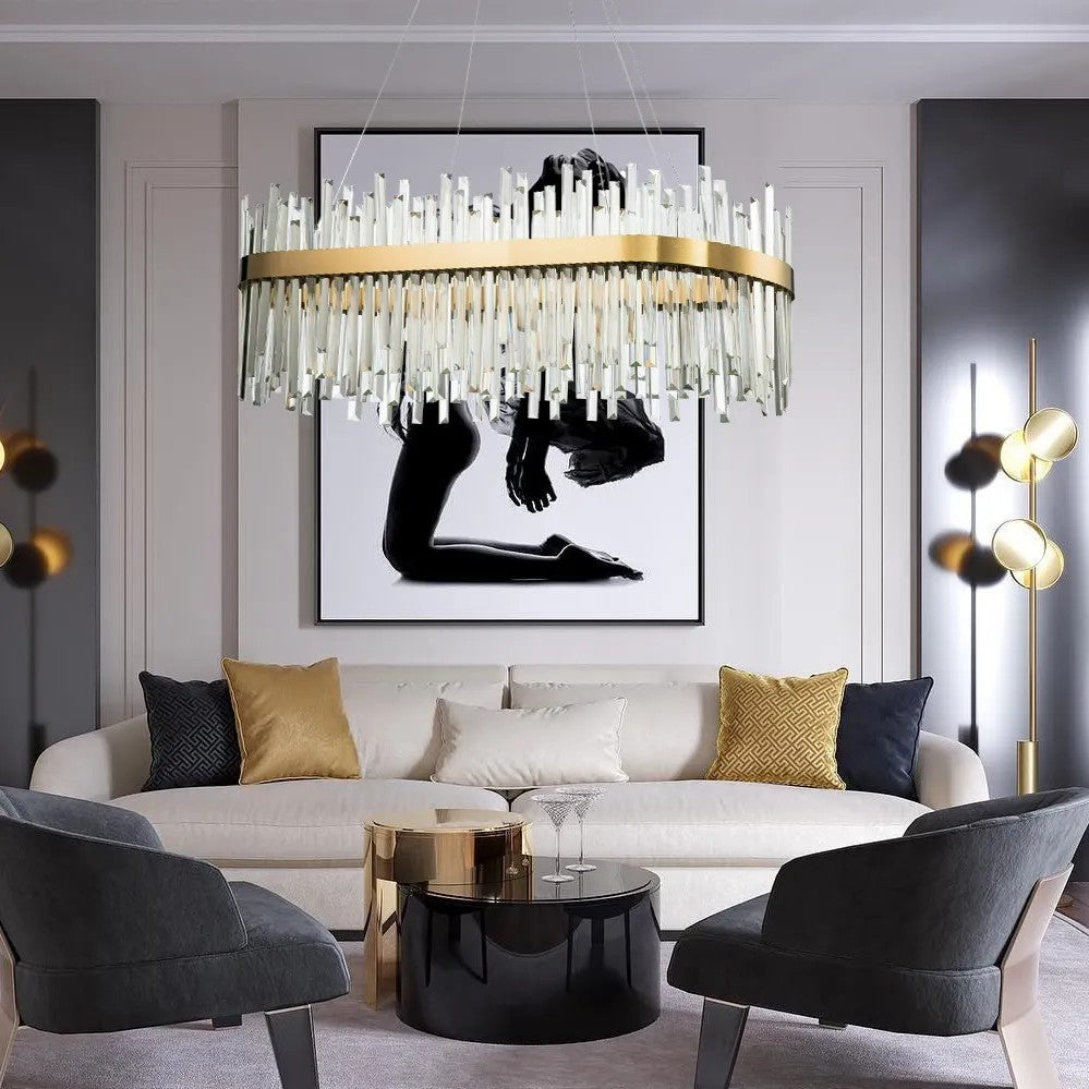 Lampa Sufitowa Kryształowa APP1513-CP80 Złota 9