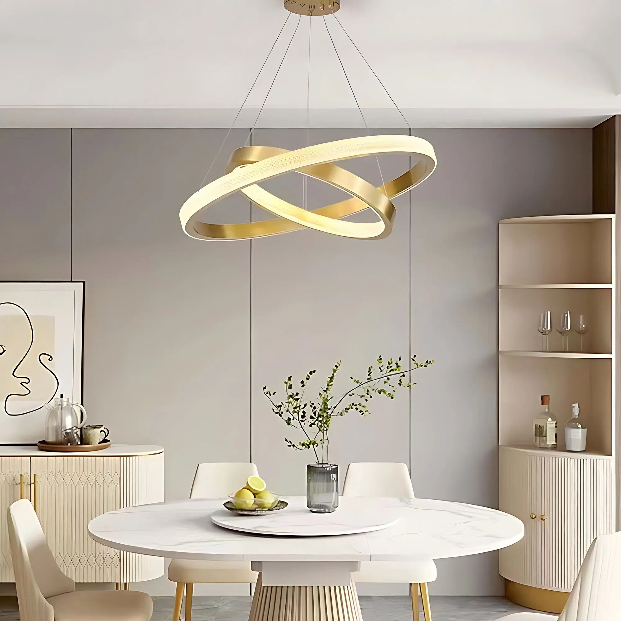LAMPA SUFITOWA WISZĄCA LED APP1772-CP Złoto Szczotkowane 9