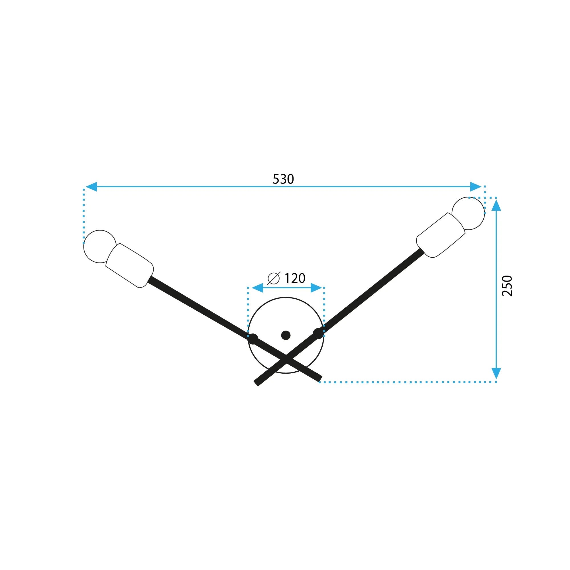 LAMPA ŚCIENNA KINKIET APP1119-2W Czarna 9