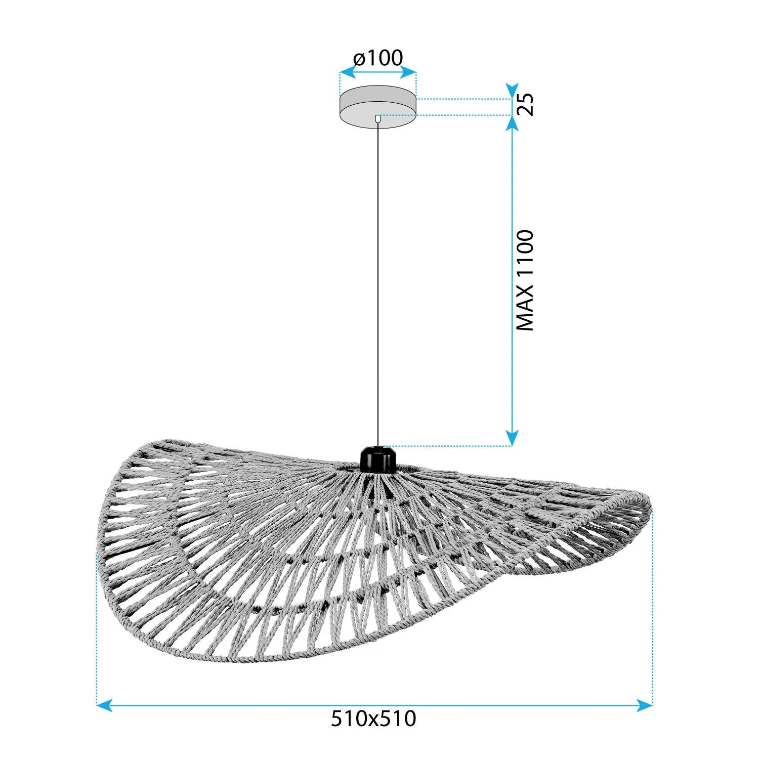 Lampa Sufitowa Wisząca Boho APP1739-1CP 50CM 9