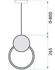Lampa Sufitowa Wisząca LED APP852-CP Czarna 9