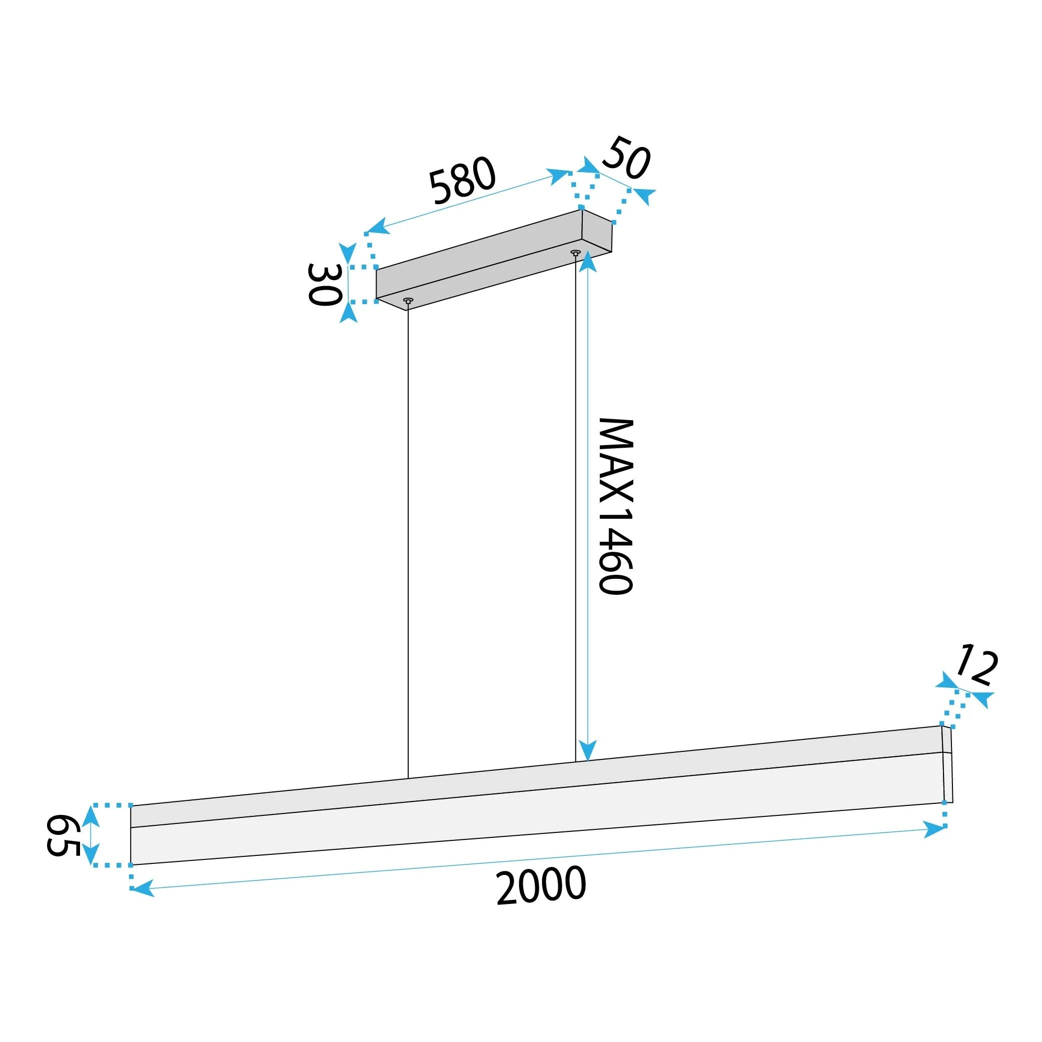 Lampa Wisząca LED APP1697-CP 200 Cm Złota Szczotkowana 9