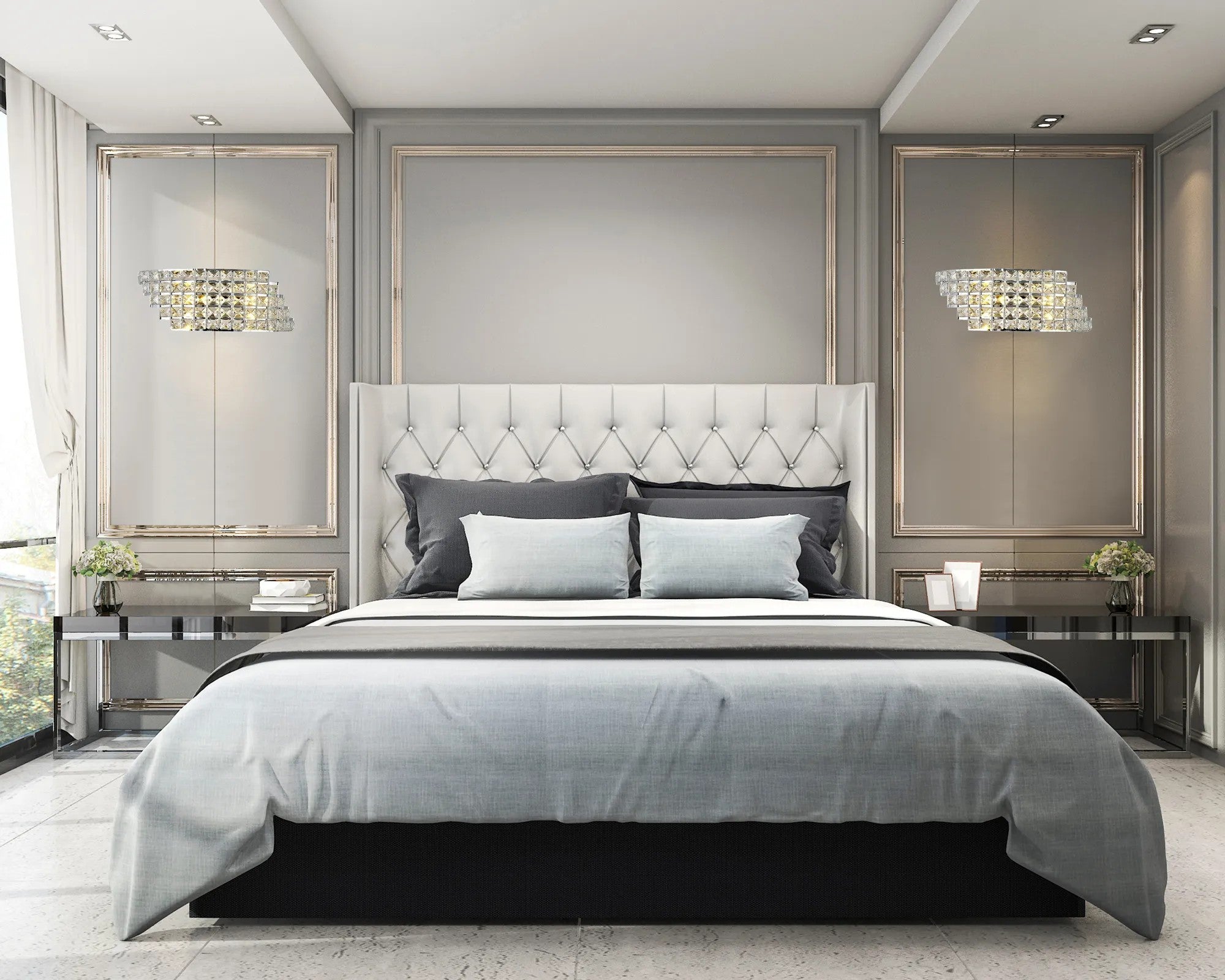 LAMPA ŚCIENNA KINKIET W STYLU GLAMOUR APP676-1W E27 9