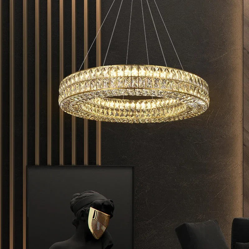 LAMPA SUFITOWA WISZĄCA LED APP1569-CP Gold 80cm 9