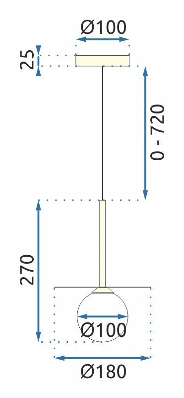 Lampa Wisząca Klosz 10cm APP939-1CP Złota 9