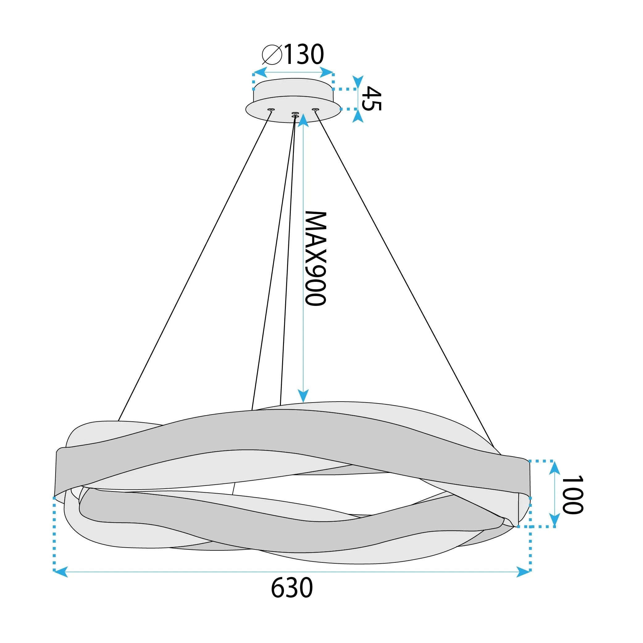 Lampa Wisząca LED APP1802-CP Złota Szczotkowana + Pilot 9