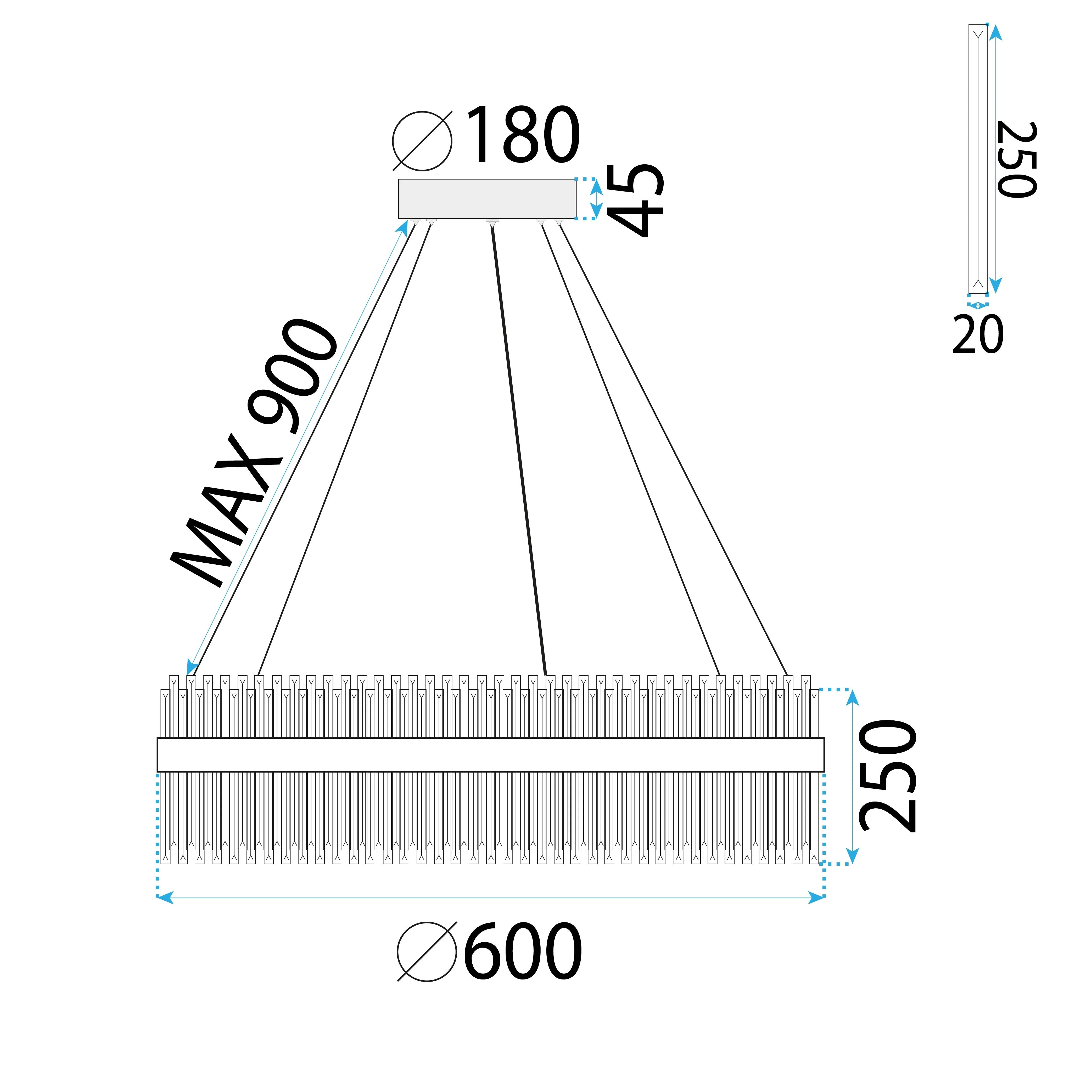 Lampa Sufitowa Kryształowa APP1515-CP60 Złota 9