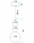 Lampa Sufitowa Wisząca LED LHJ113-3CP Złota Szczotkowana 9