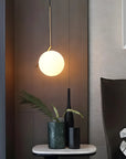 Lampa Sufitowa Wisząca Szklana Kula G106-1W Złota Biała 9