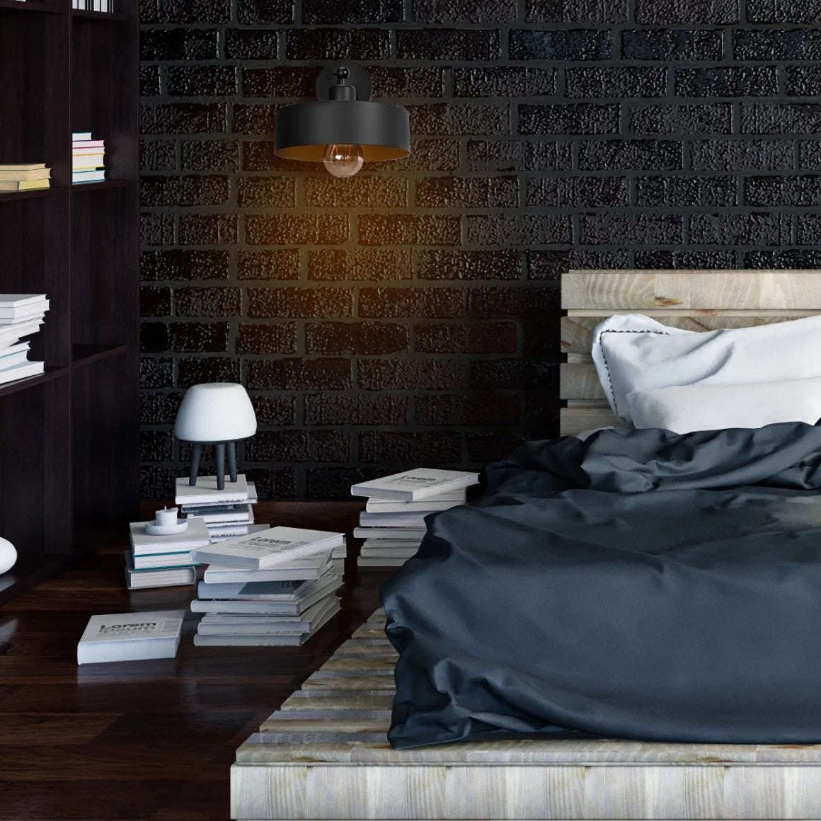LAMPA ŚCIENNA KINKIET APP1332-1W BLACK GOLD 9