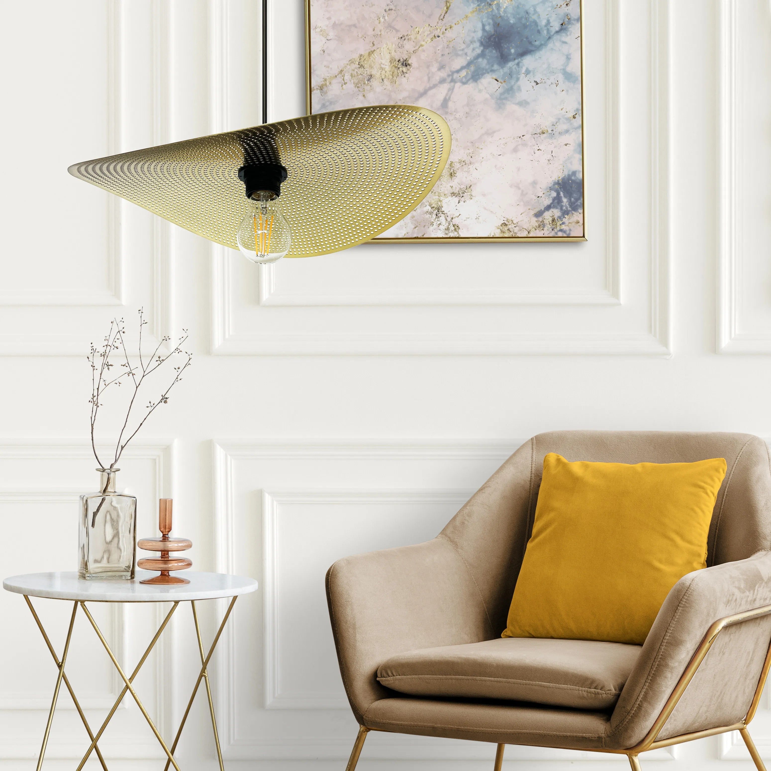 LAMPA SUFITOWA WISZĄCA APP1469-1CP Czarno/złota 9