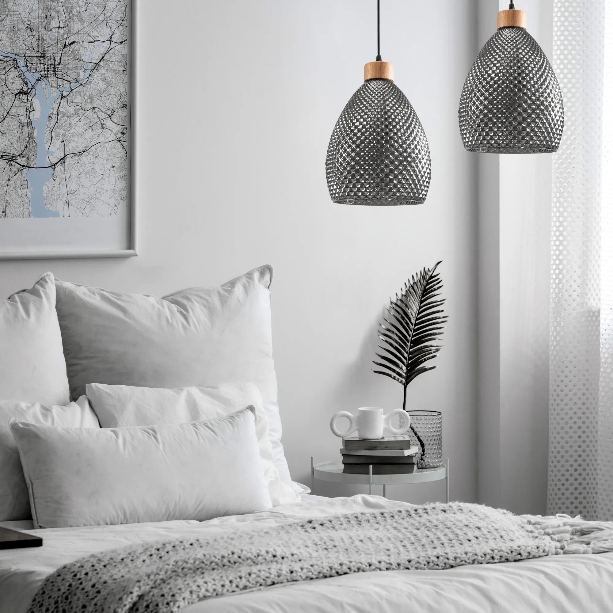 Lampa Sufitowa Szklana Retro APP897-1CP Czarna 9