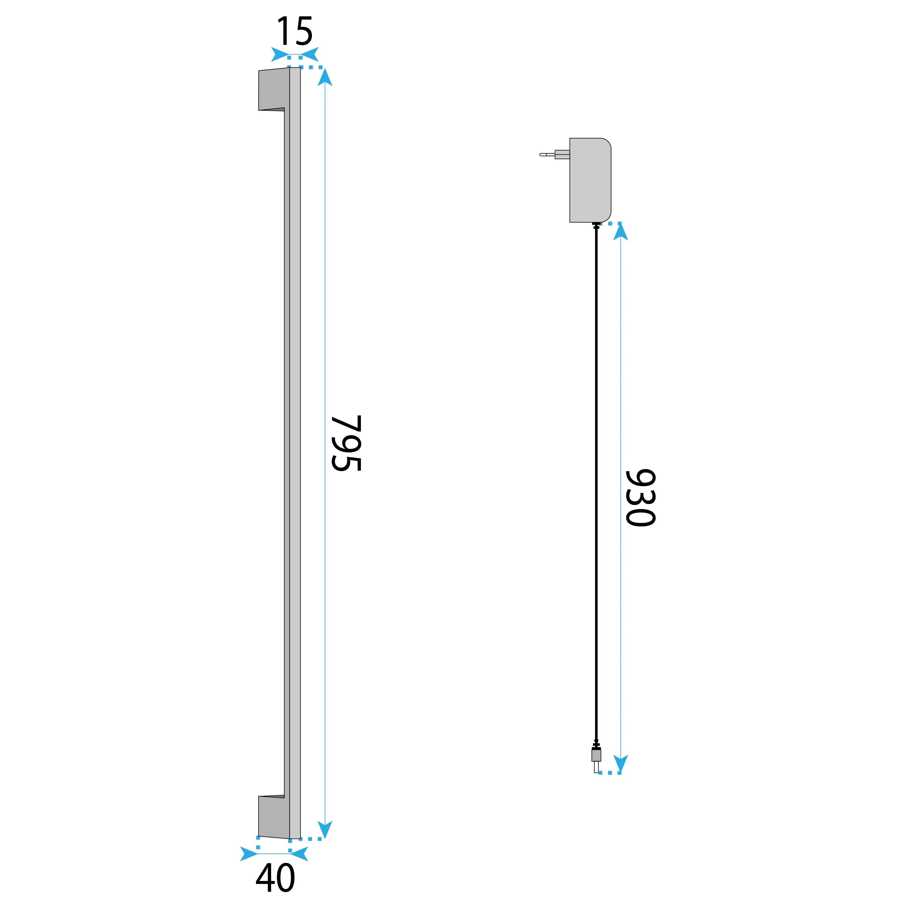 KINKIET ŚCIENNY LED LHJ063-W 80cm CZARNY 9