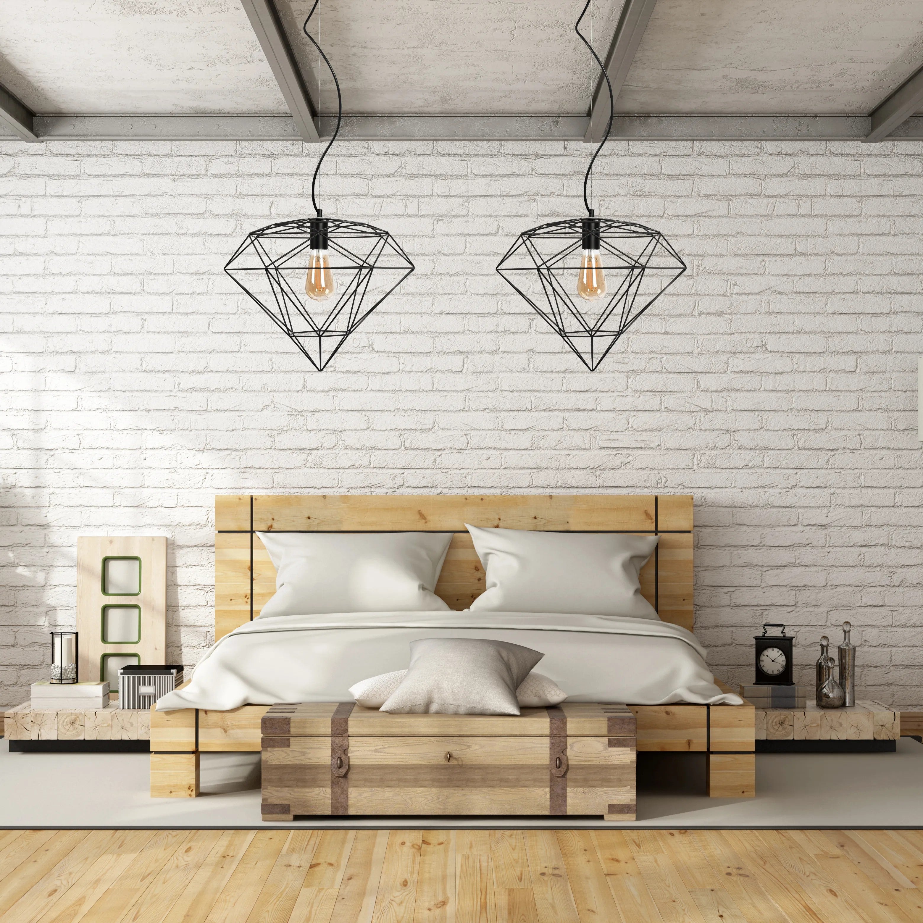 LAMPA WISZĄCA DIAMENT METAL LOFT APP563-1CP Czarna 9