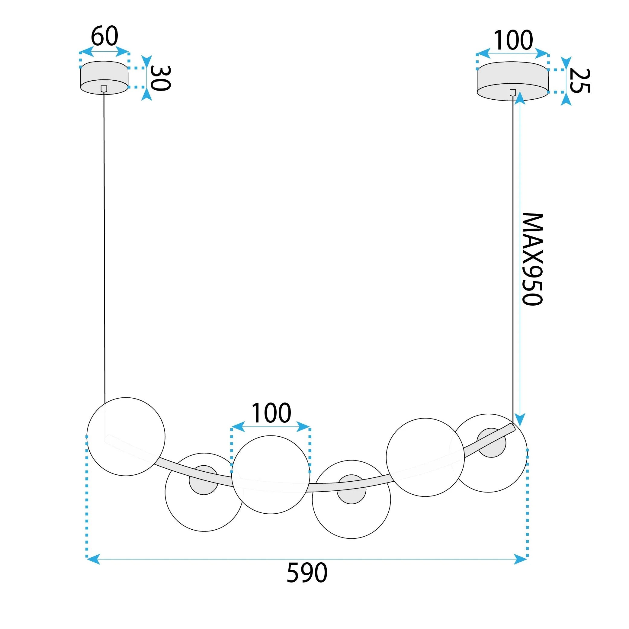 LAMPA SUFITOWA WISZĄCA G133-6CP Złota 9