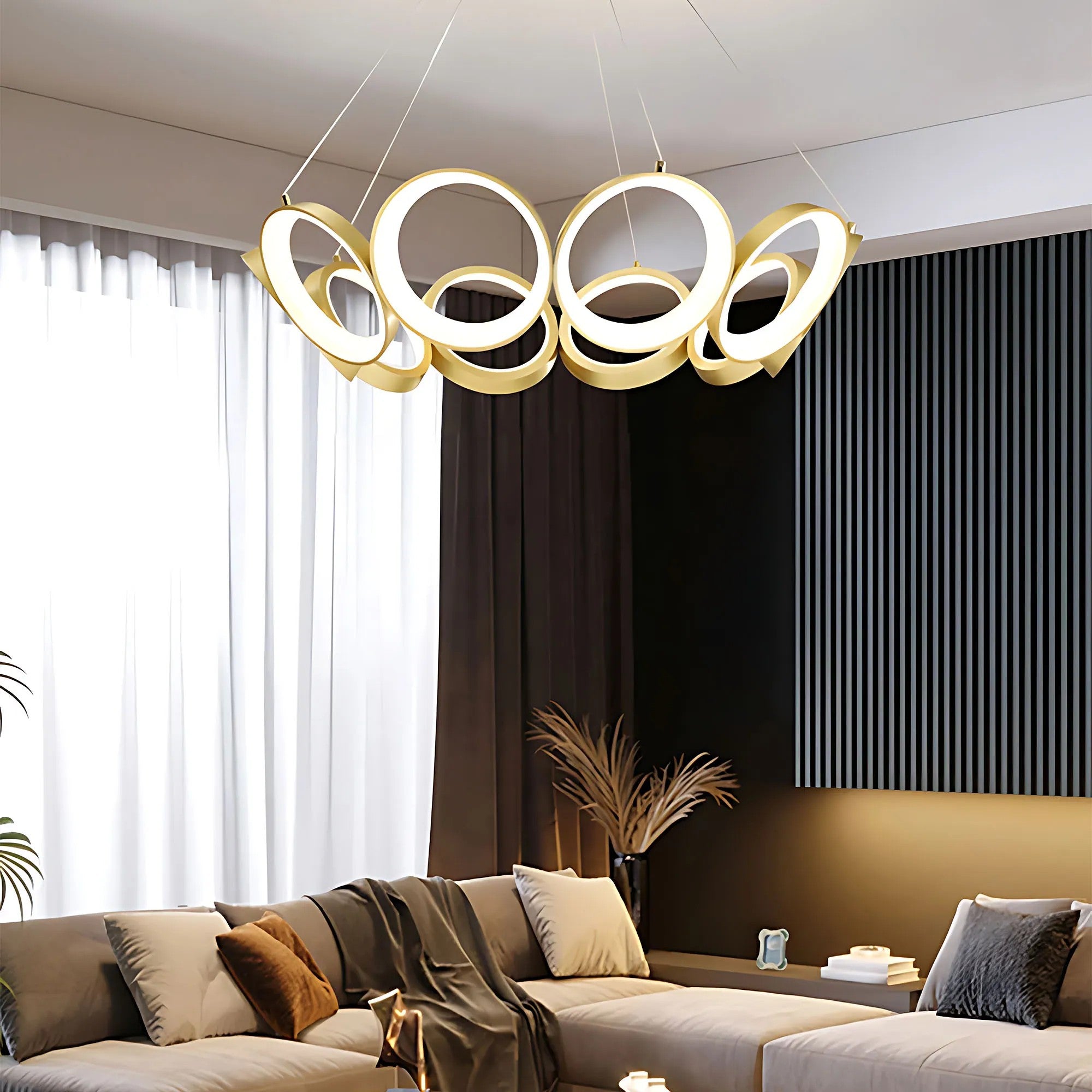 LAMPA WISZĄCA LED APP1800-CP ZŁOTA SZCZOTKOWANA 9