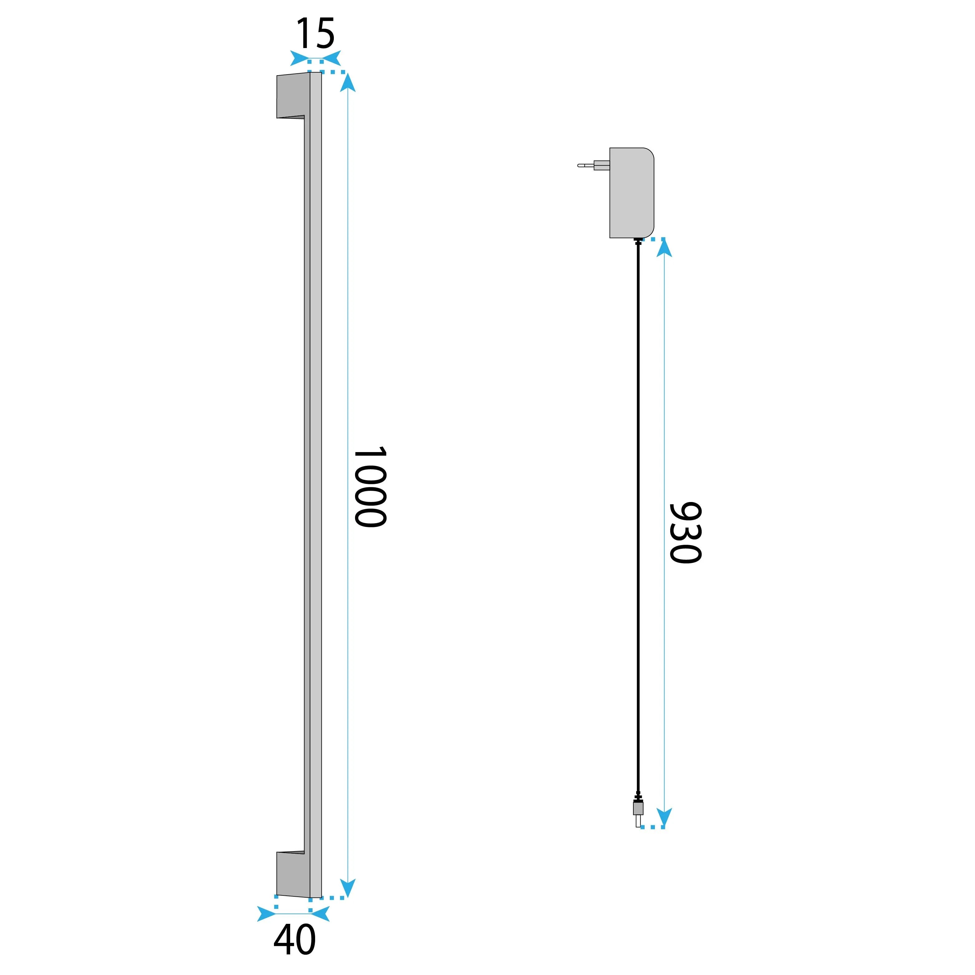 KINKIET ŚCIENNY LED LHJ064-W 100cm CZARNY 9