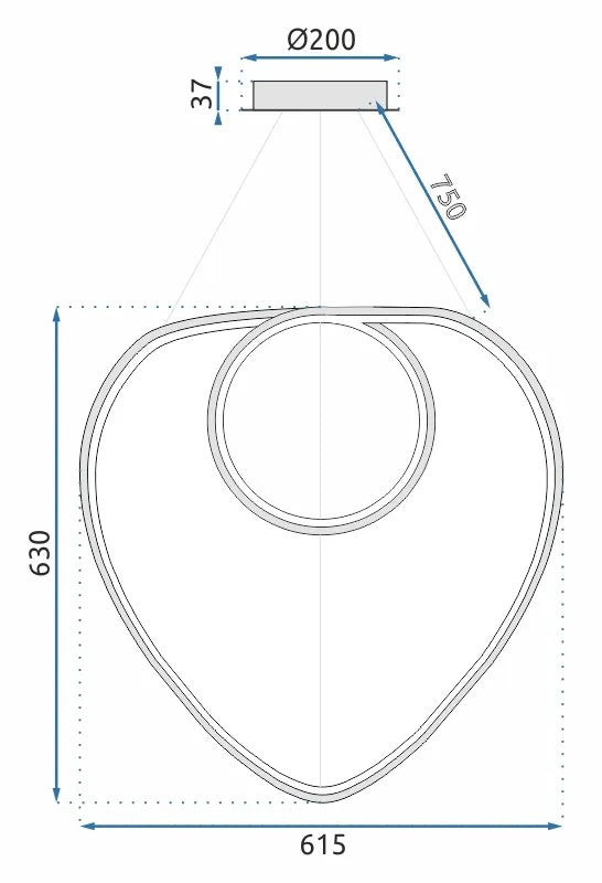 Lampa Sufitowa Wisząca Loop LED + Pilot APP798-cp Chrom 9