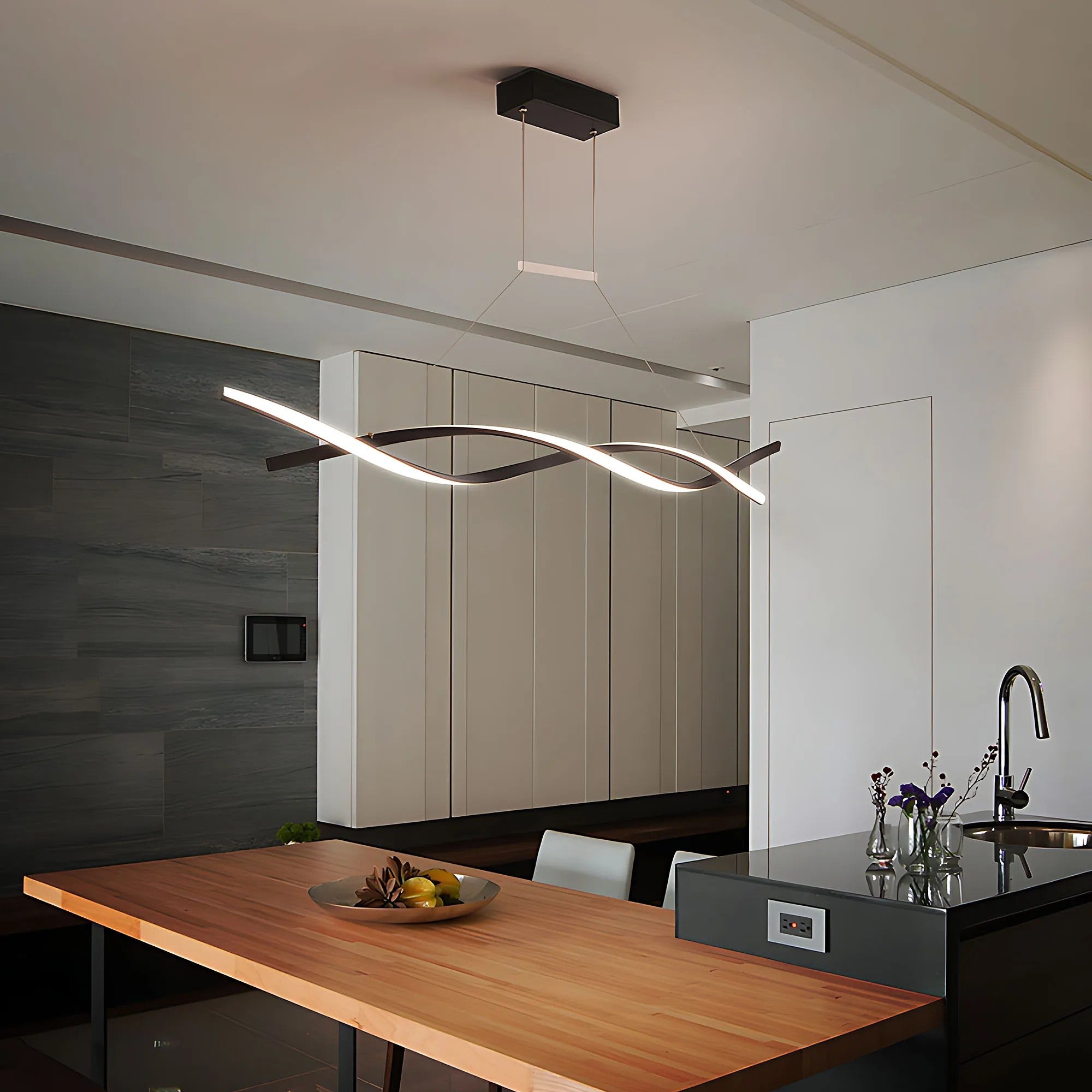 LAMPA SUFITOWA WISZĄCA LED LHJ020-CP CZARNA 9