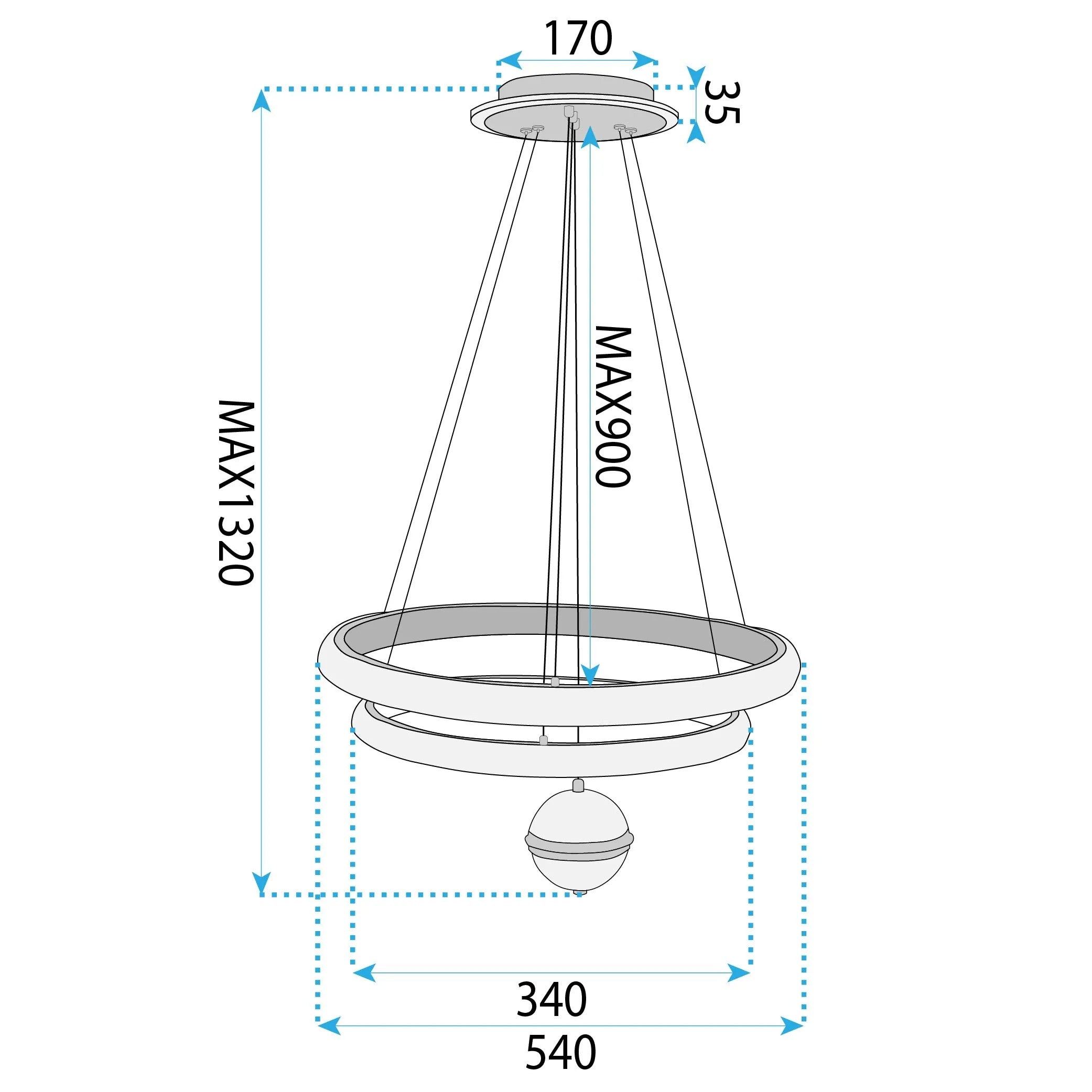 LAMPA SUFITOWA WISZĄCA G143-CP 50cm Złota 9
