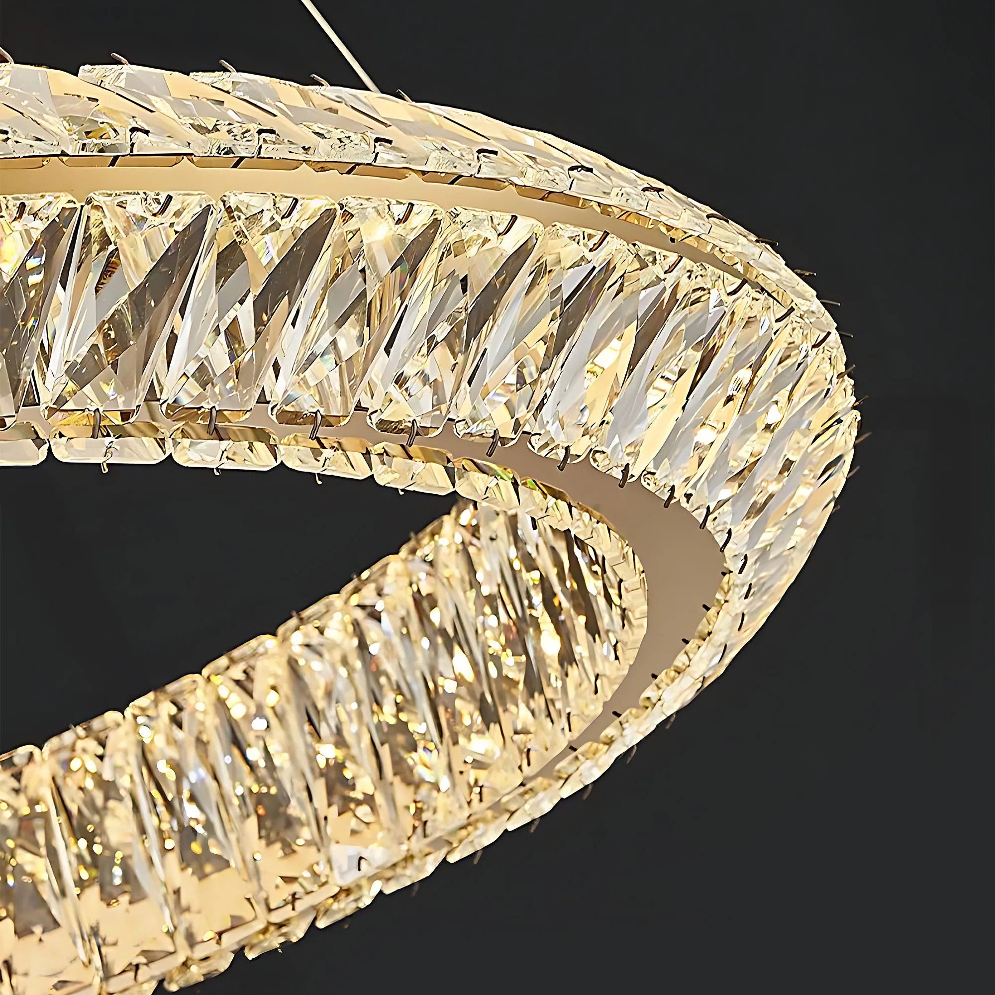 LAMPA SUFITOWA WISZĄCA LED APP1768-CP Złota 60cm 9