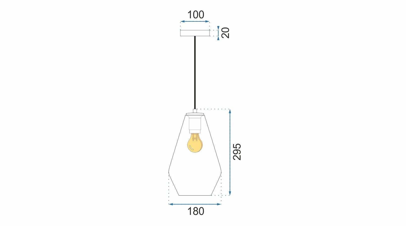 Lampa Sufitowa Szklana APP438-1CP 9