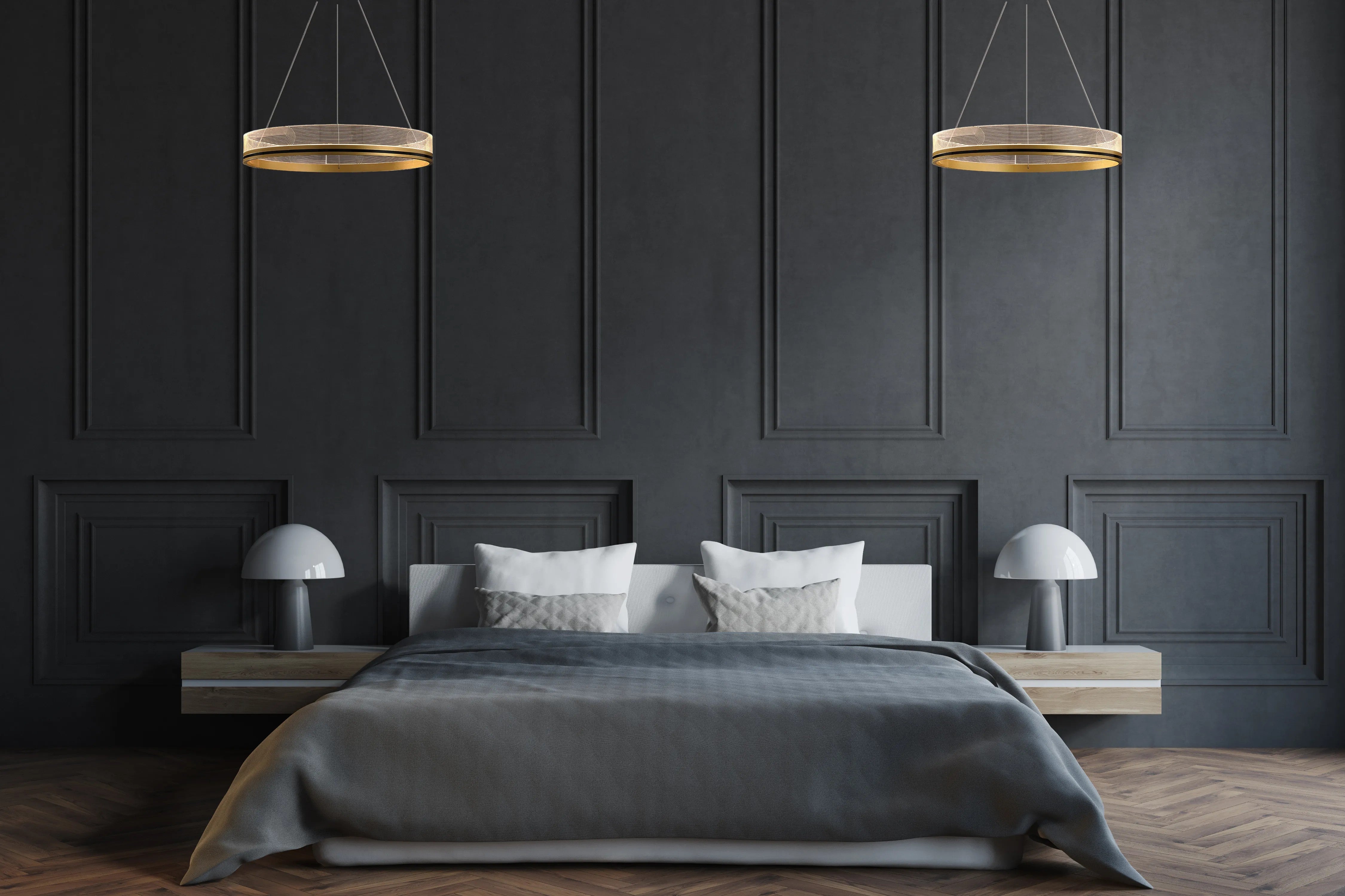 Lampa Wisząca APP1189-CP Złota 40cm 9