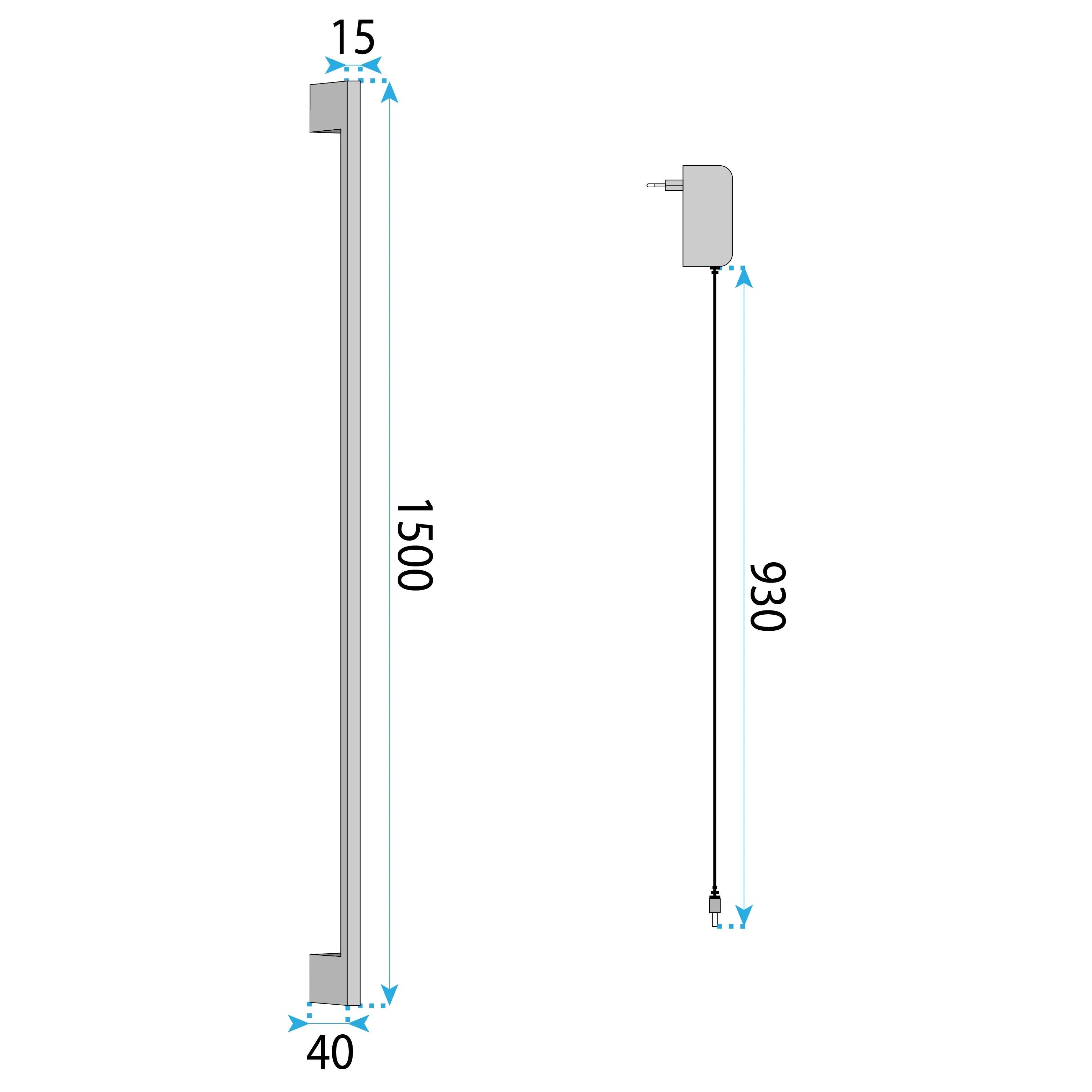 KINKIET ŚCIENNY LED LHJ066-W 150cm CZARNY 9