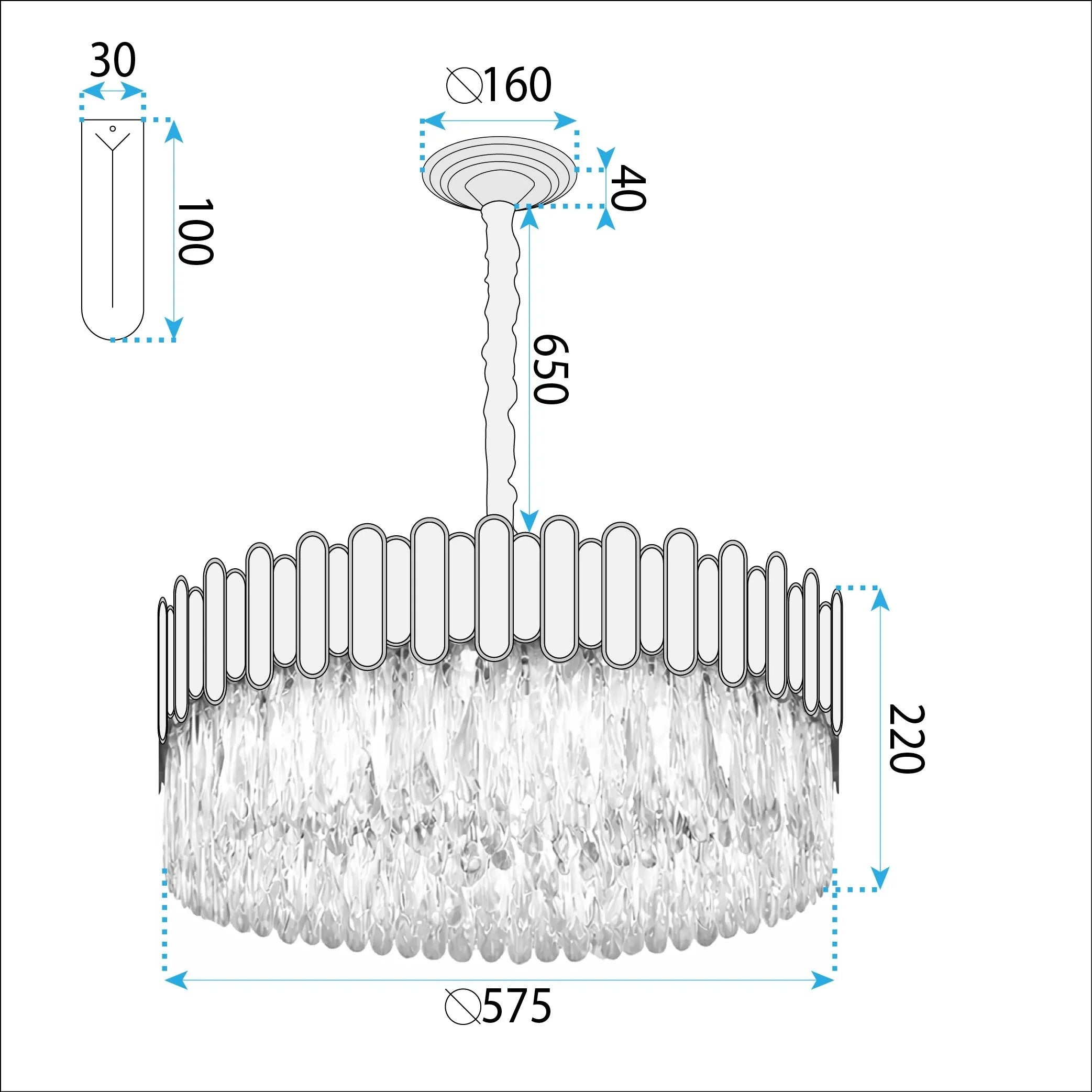 Lampa Sufitowa Wisząca APP1747-8CP 60 Cm Złota 9