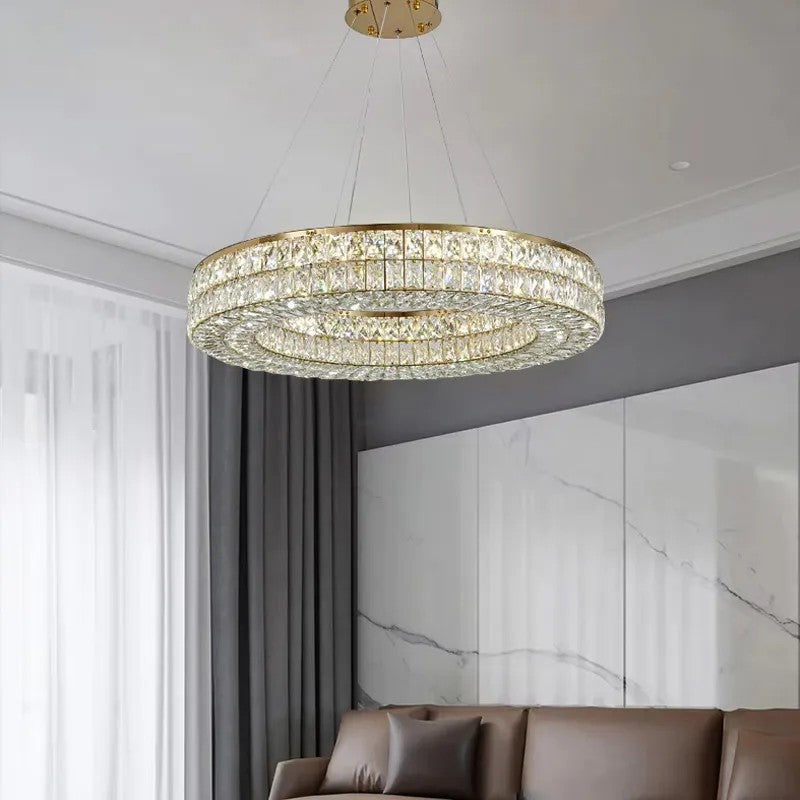 LAMPA SUFITOWA WISZĄCA LED APP1568-CP Gold 60cm 9