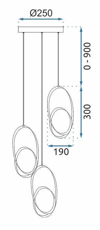 LAMPA WISZĄCA LED G082-3CPR Złota 9