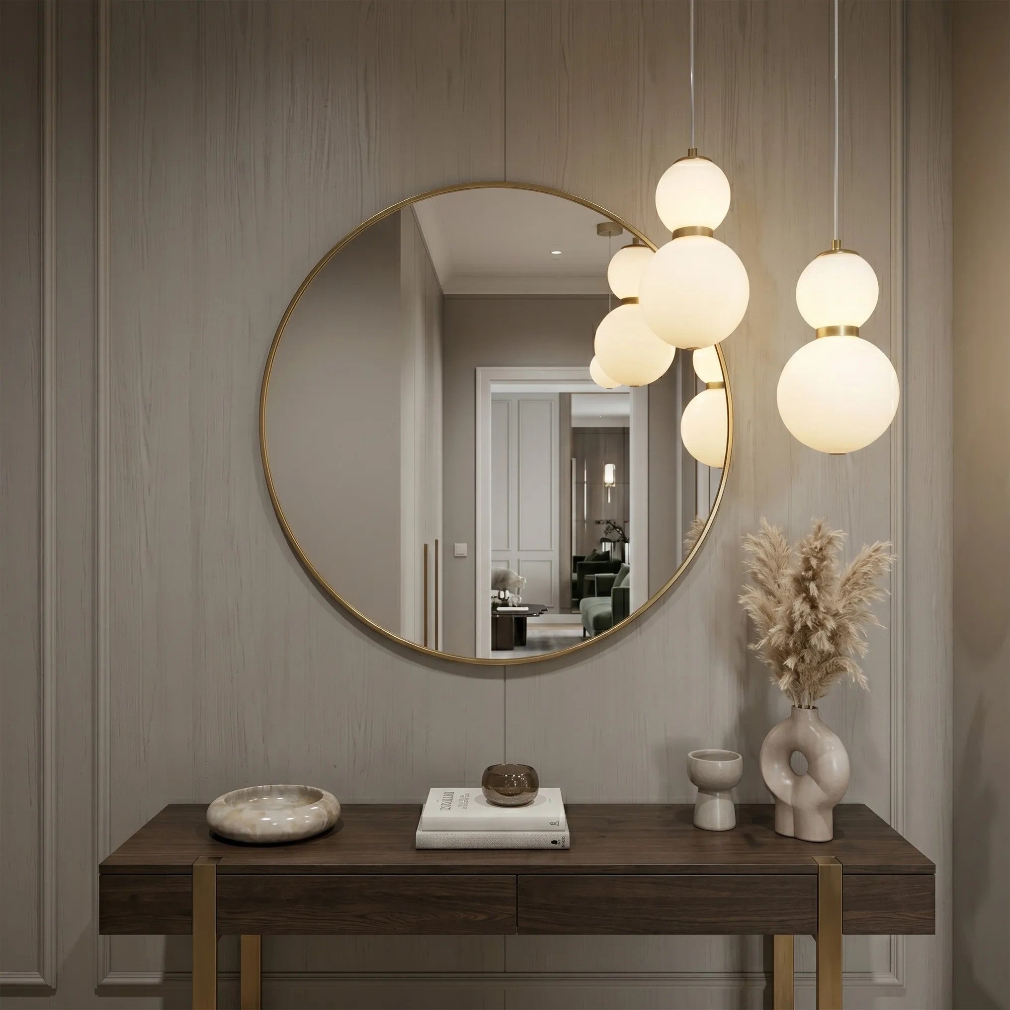 Lampa Sufitowa Wisząca LED LHJ112-2CP Złota Szczotkowana 9