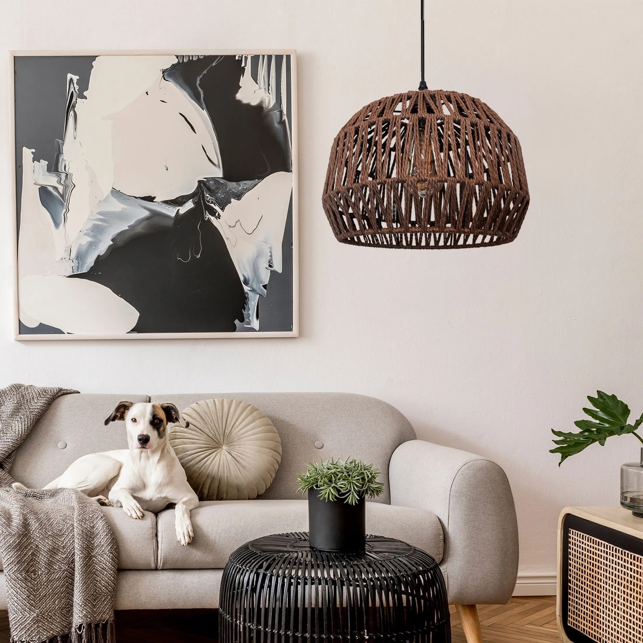 Lampa Wisząca Boho APP1292-1CP Brązowa 9