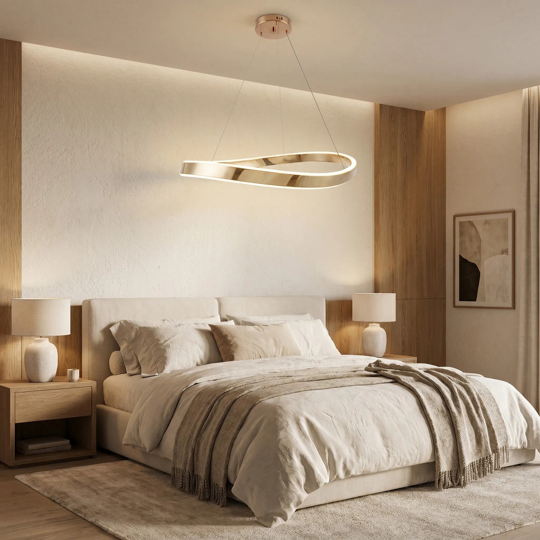 LAMPA SUFITOWA WISZĄCA SWE068-CP 80cm ZŁOTA 9