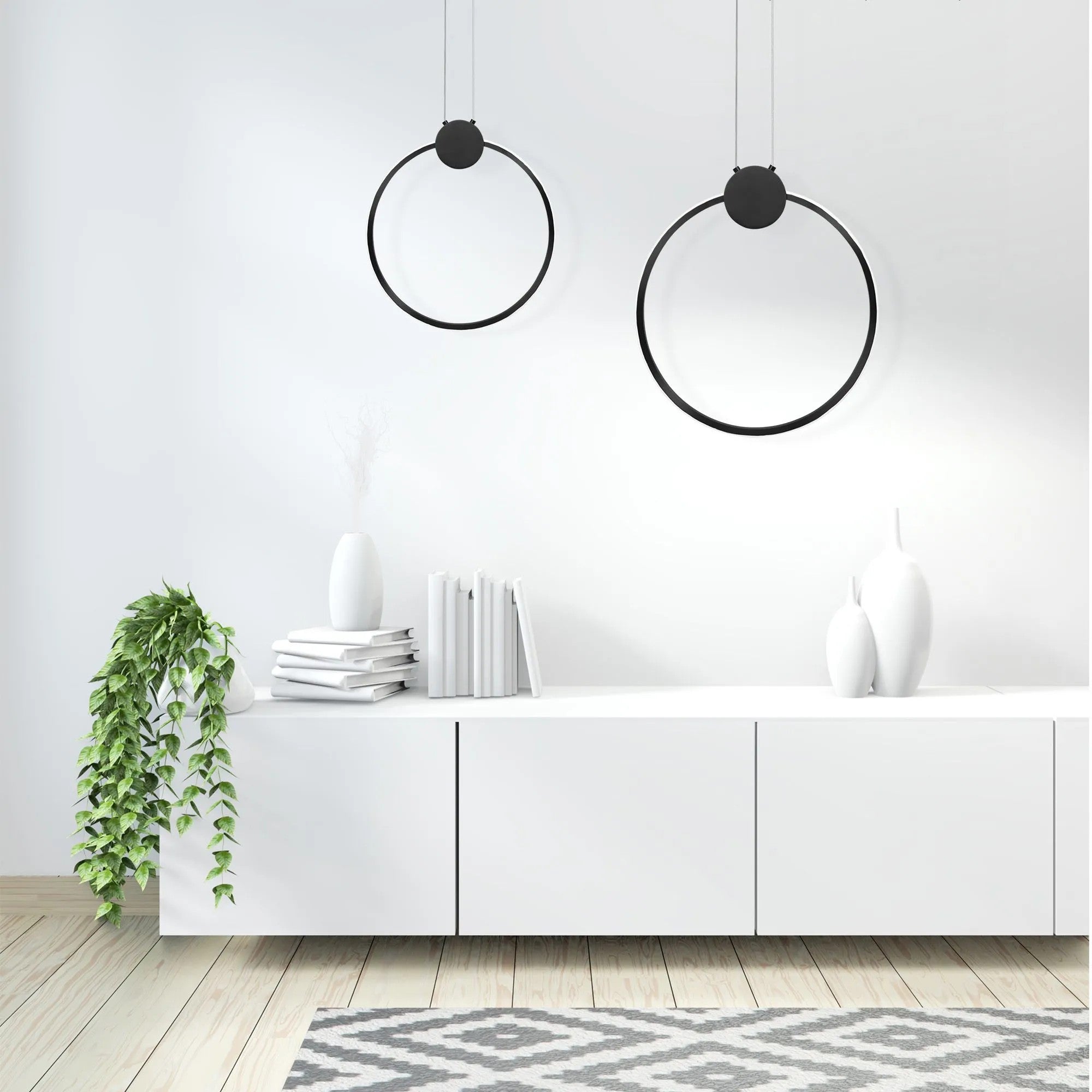 LAMPA SUFITOWA WISZĄCA LED APP1398-CP BLACK 50cm 9