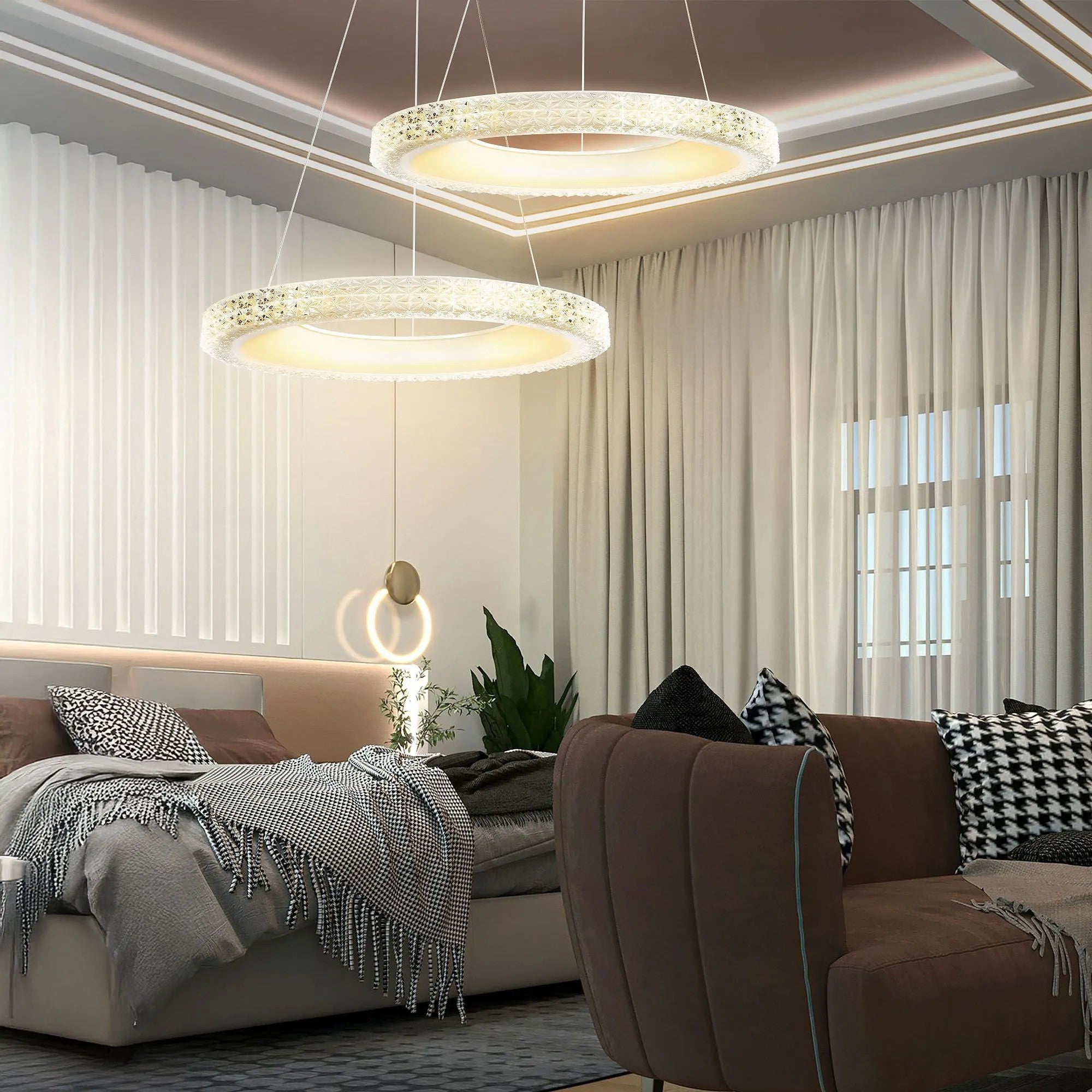 LAMPA WISZĄCA LED MS002-CP Różowe Złoto 60cm 9