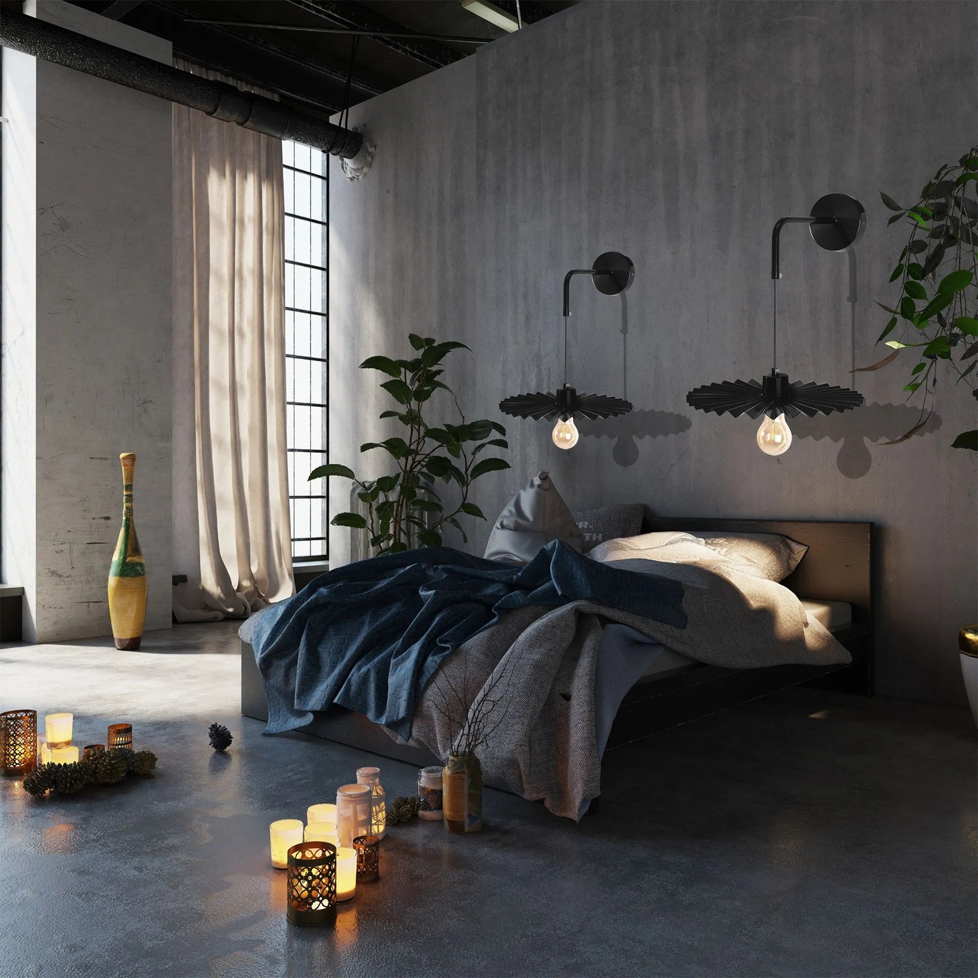 LAMPA ŚCIENNA KINKIET APP1355-1W Czarny 30 Cm 9